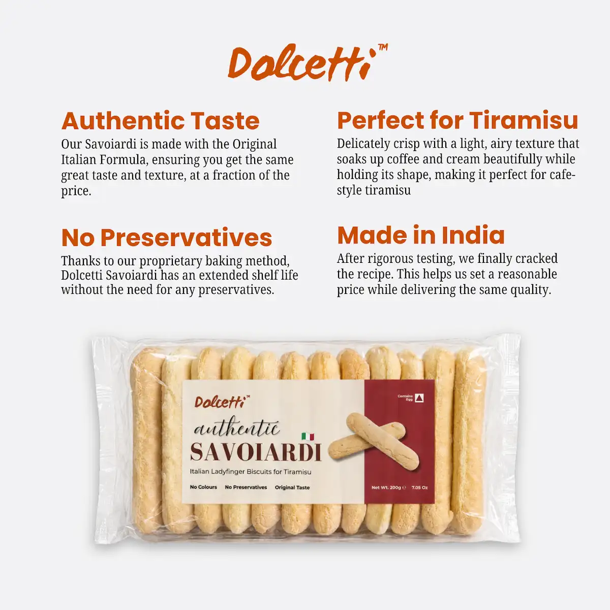 Authentic Savoiardi biscuits close-up showing embossed texture