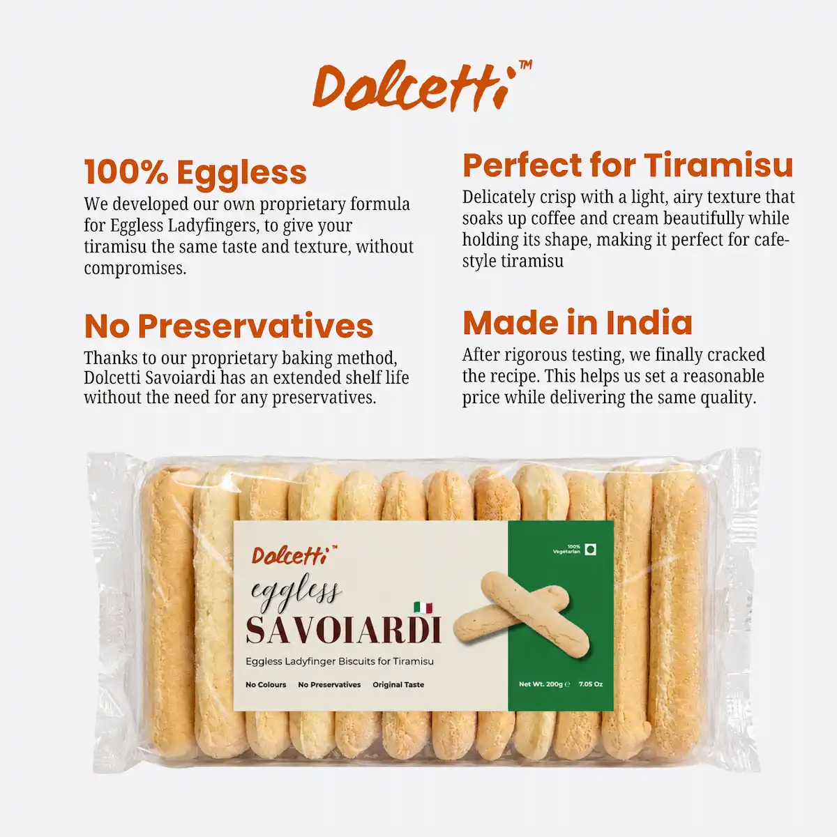 Eggless Savoiardi biscuits close-up showing texture